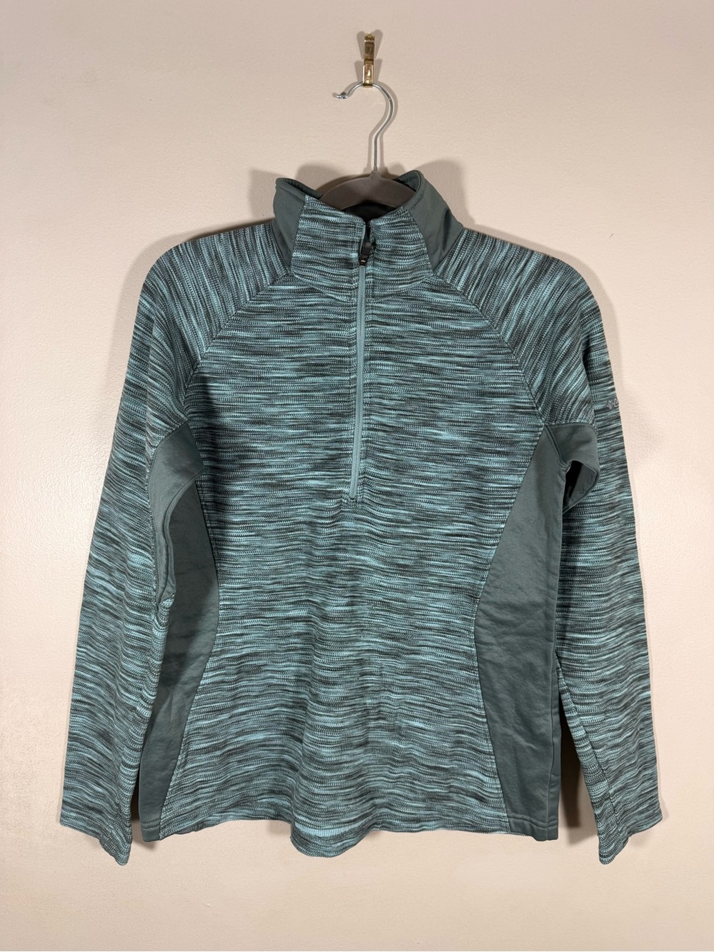 Columbia Women's Teal Space-Dye Quarter-Zip Pullover